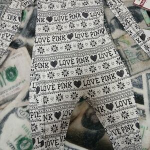 PINK Victoria's Secret Black and White Patterned Top